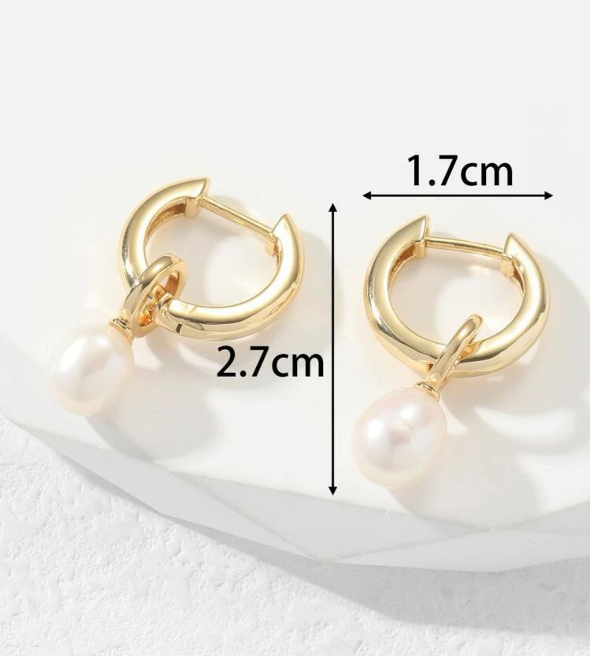 Pearl Earrings for Women 14K Gold Plated Freshwater Cultured Baroque Pearl drop Earrings Gold Pearl Earrings