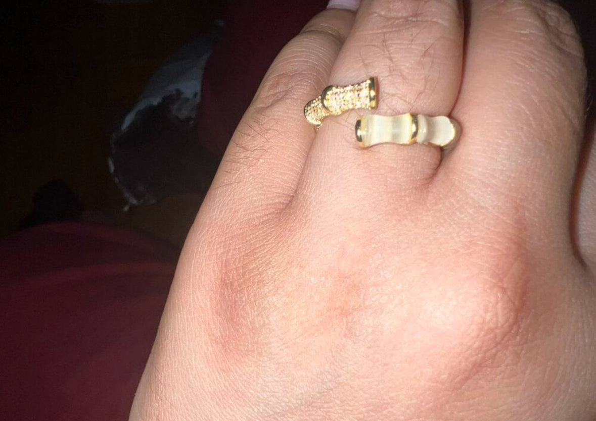 Glamorous Opal & Cubic Zirconia Decor Cuff Ring For Women For Girlfriend's Gift