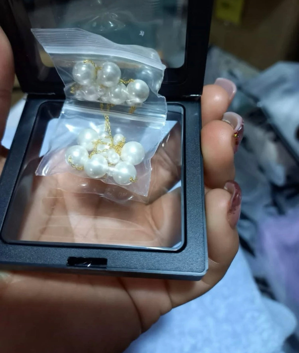 Nura pearl gold plated chain necklace