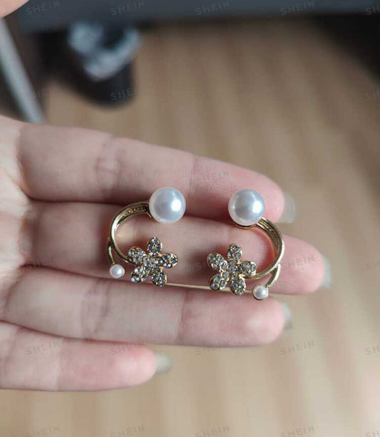 Fashionable Silver-plated Front Back Earrings.