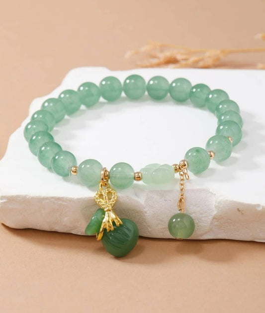 Fashion money bag charm beaded bracelet for women
