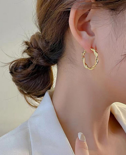 Layla twist gold plated earrings