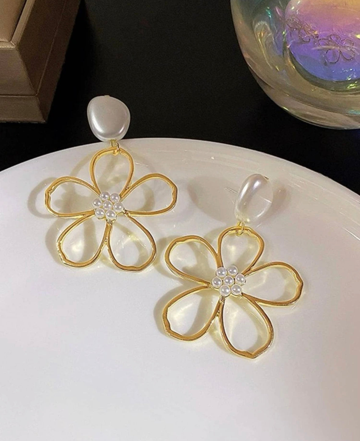 Pearl decor flower 🌸 earrings