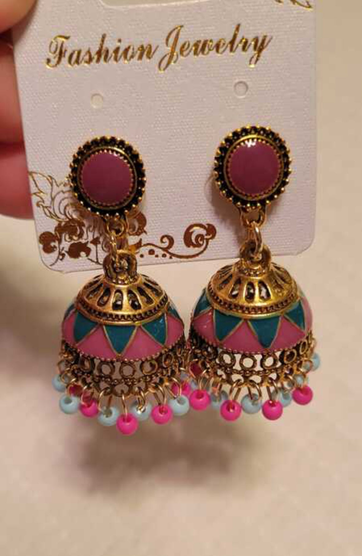 Bell Dangle Earrings Set - Retro Round Bell Tassel Hollow Jhumka Earrings for Women