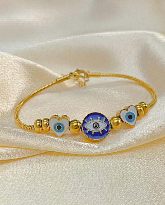 Evil Eye Bracelet, Tennis Bracelet, Blue Evil Eye Charm, Protection Jewelry, Gift For Mother, Greek Eye Bracelet, Sterling Silver Bracelet