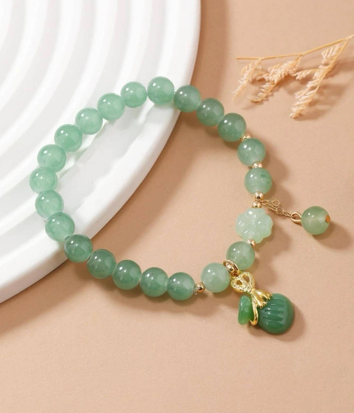 Fashion money bag charm beaded bracelet for women