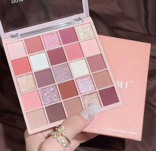25-color Eyeshadow Palette, Including Matte, Shimmer & Glitter, With High Colors.