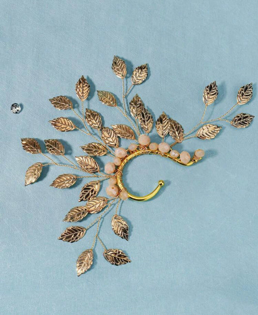 Crystal decor non piercing ear wrap pendant.