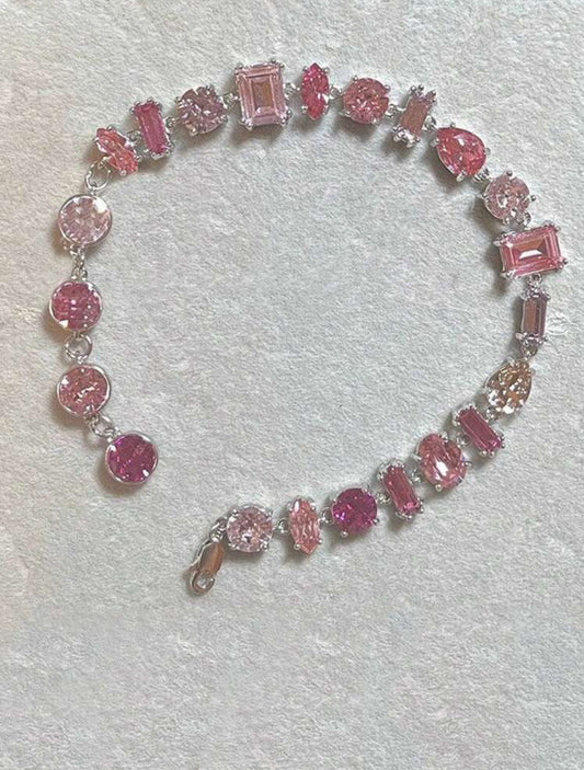 Multicolor Cubic Zirconia Crystal Bracelet.