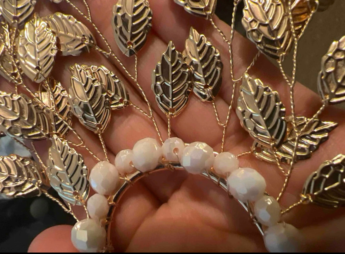 Crystal decor non piercing ear wrap pendant.