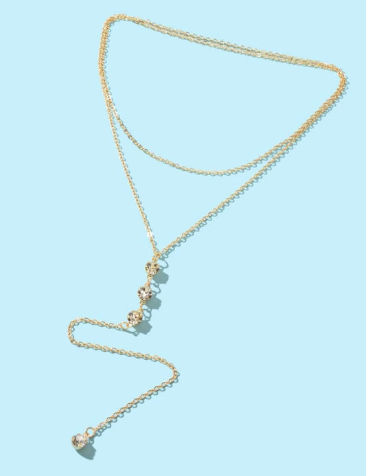 Long gold plated necklace