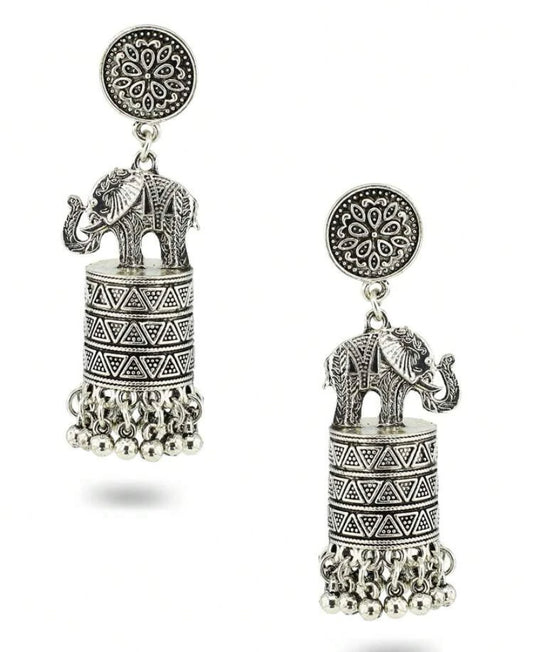 Elegant silver and gold plated tassel earrings