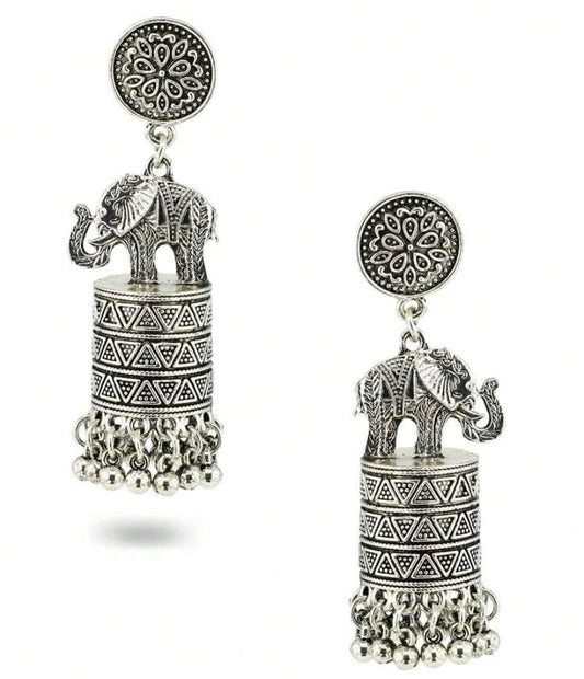 Elegant silver and gold plated tassel earrings