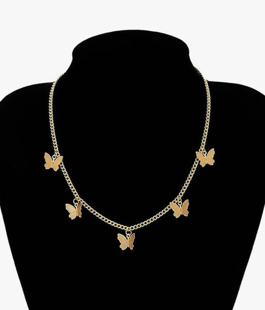 Butterfly choker necklace