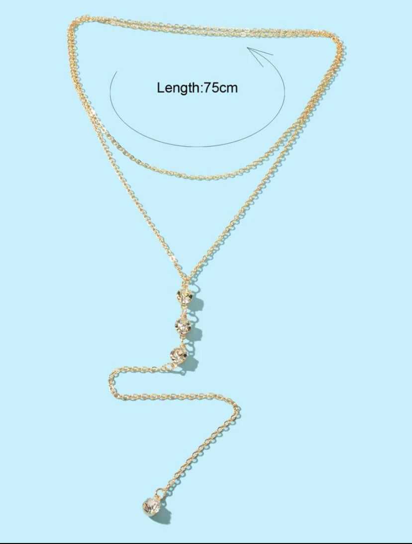 Long gold plated necklace