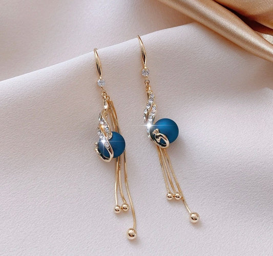 Golden peacock Drop Earrings