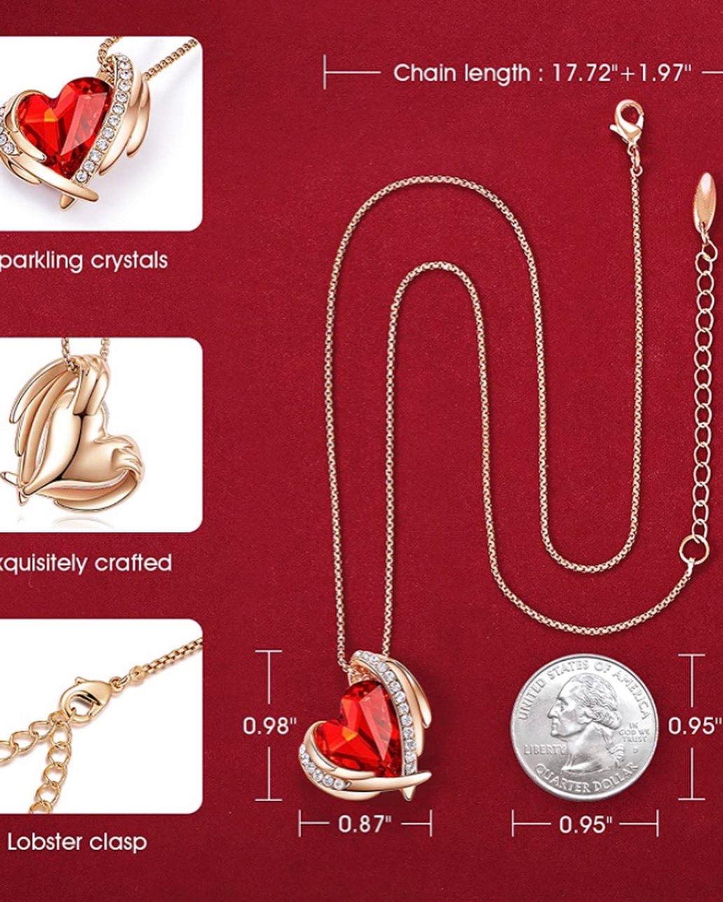 Love heart Pendant Necklaces for women.