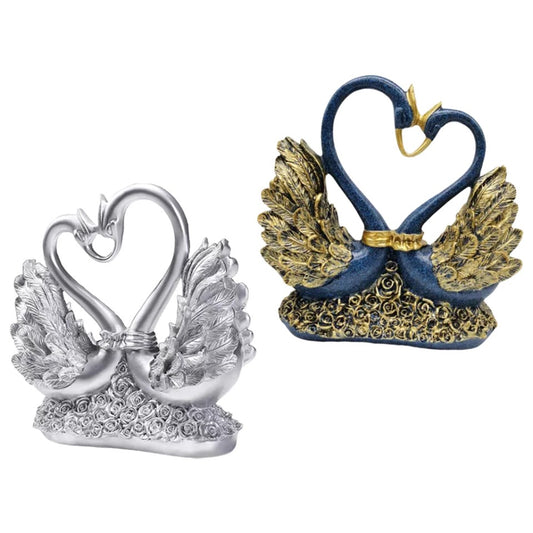 Romantic Swan couple statues for home decoration