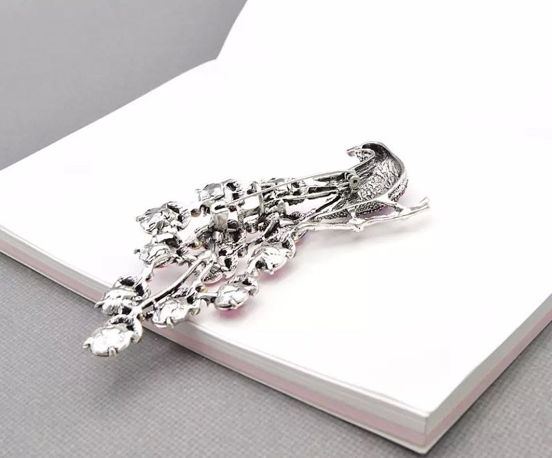 Rhinestone Large Peacock Brooches For Women.