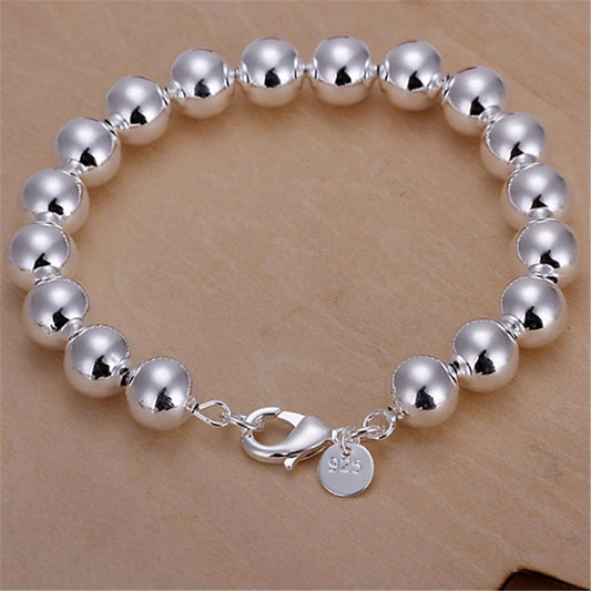 Great for gift women 925 Sterling Silver 10mm beads