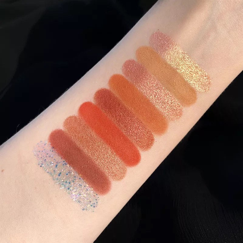 9 Color Nine Palaces Eyeshadow Palette Glitter Matte Pearlescent Shimmer Shinny Pigment Diamond Eye Shadow