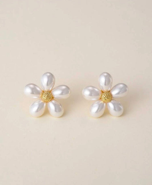 14k gold plated pearl stud Earrings