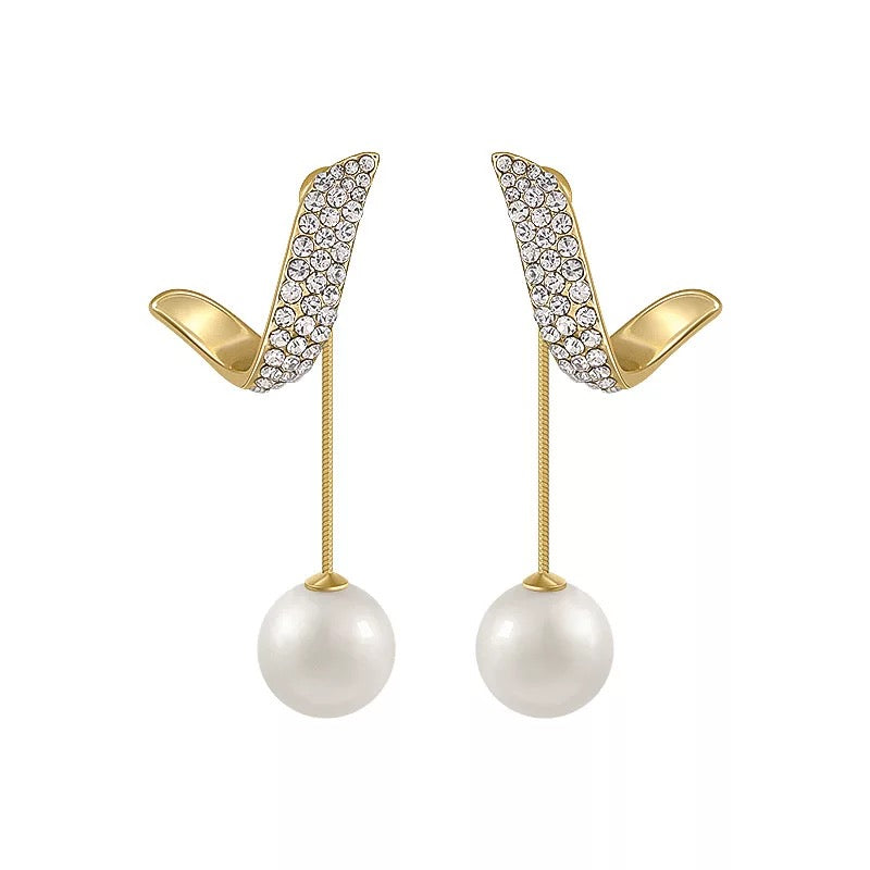 Crystal Erin pearl drop earrings