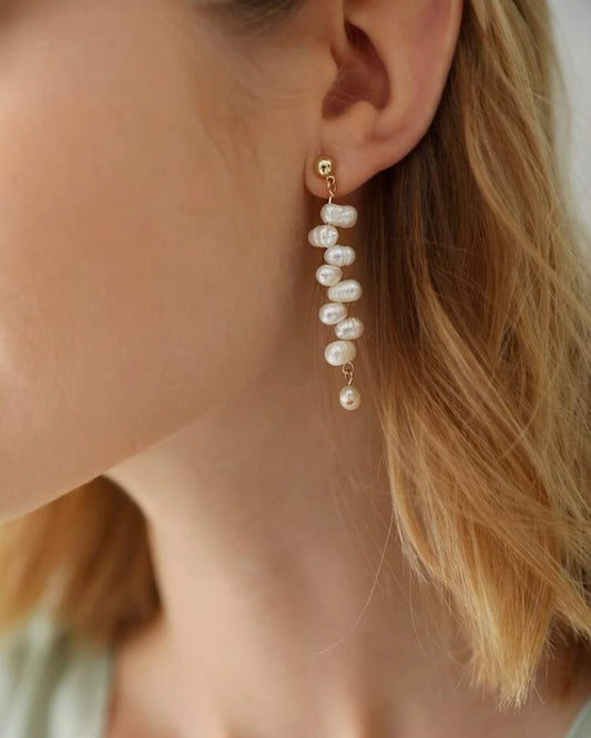Natural pearl drop earrings