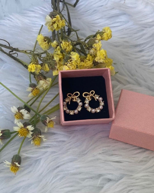 Beautiful Rhinestone and Bow style earrings