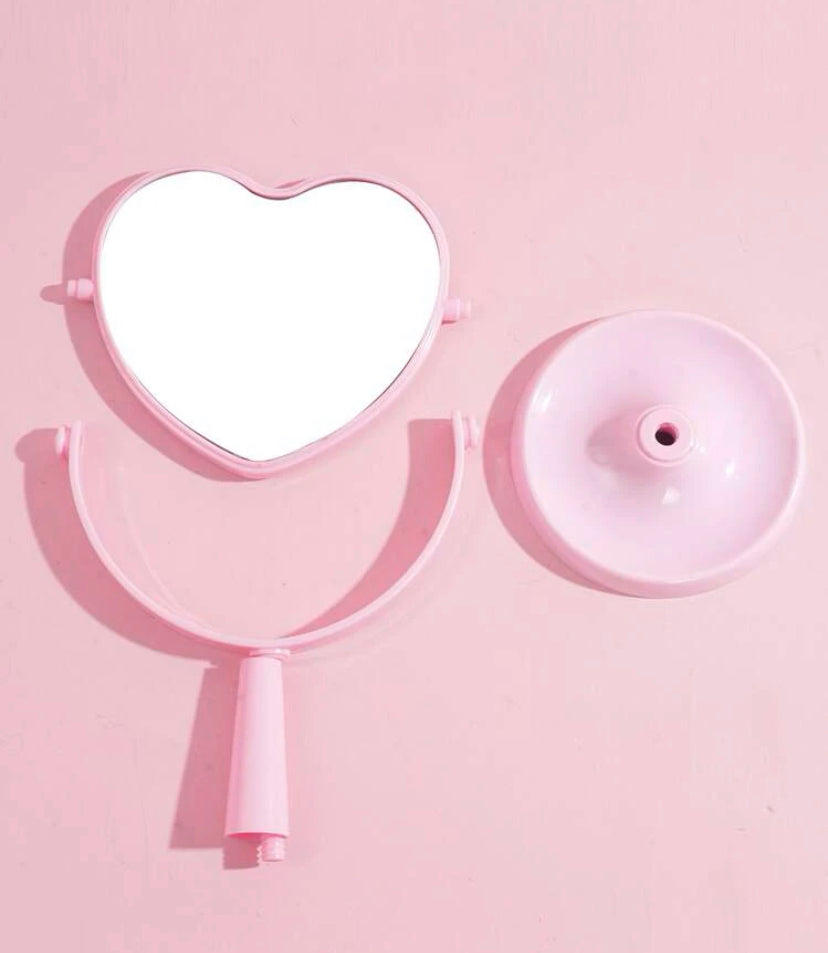 Desktop Makeup Mirror| Heart shaped Mirror| Vanity Mirror| l Round Oval Mirror| Rotatable Mirror| vintage Mirror