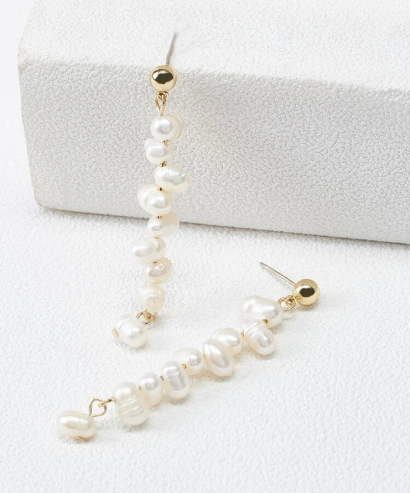 Natural pearl drop earrings