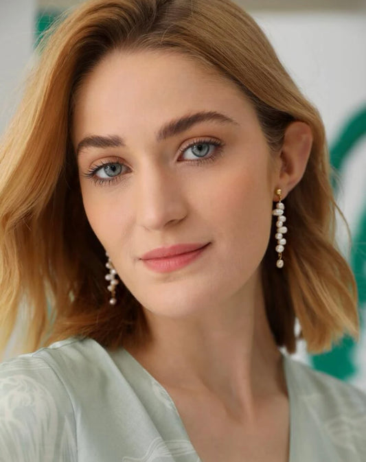 Natural pearl drop earrings