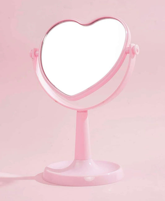 Desktop Makeup Mirror| Heart shaped Mirror| Vanity Mirror| l Round Oval Mirror| Rotatable Mirror| vintage Mirror