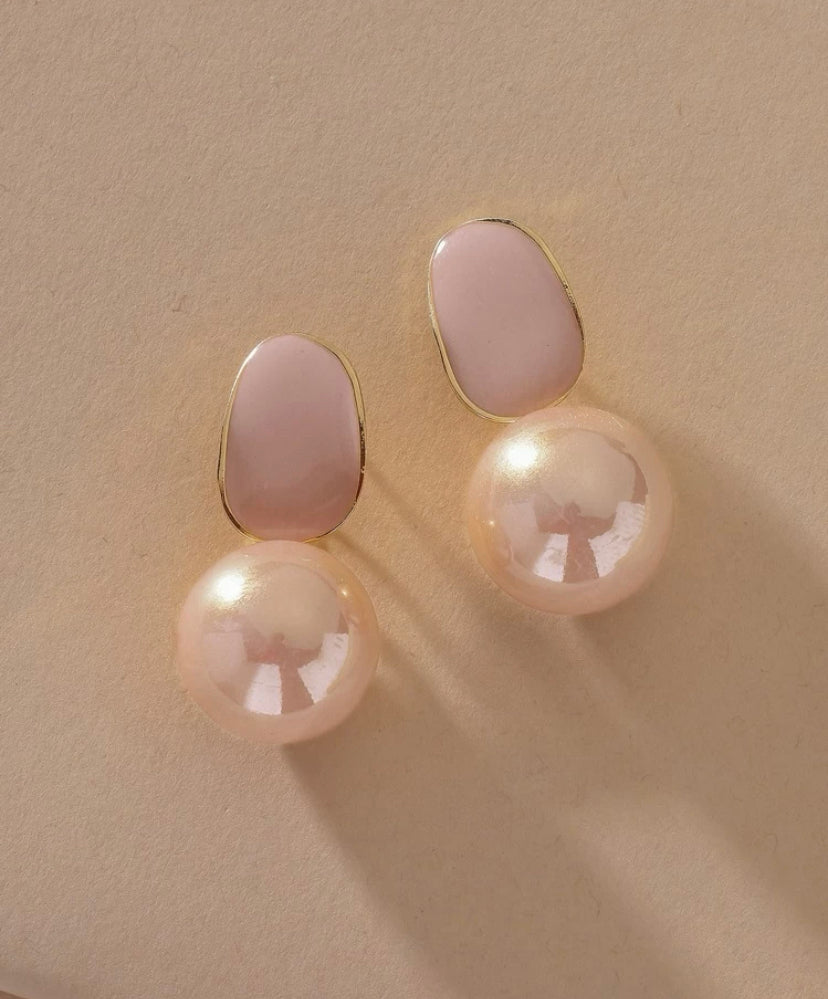 Real pearl drop earrings