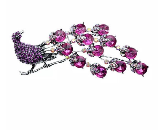 Rhinestone Large Peacock Brooches For Women.
