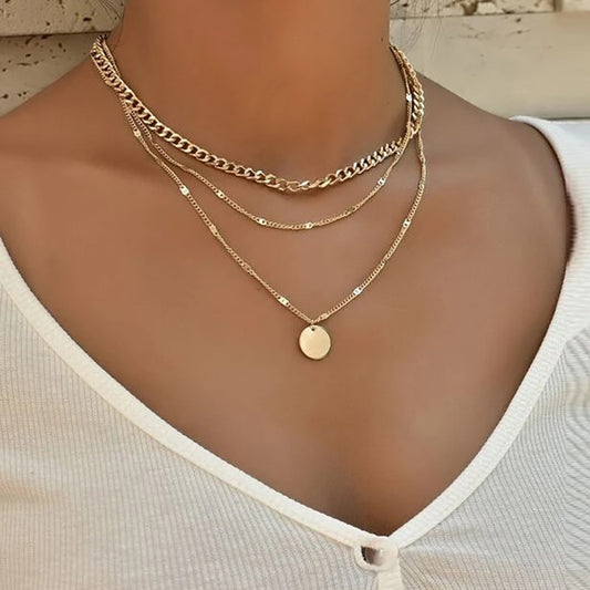 Vintage Necklace on Neck Gold Chain Women's Jewelry