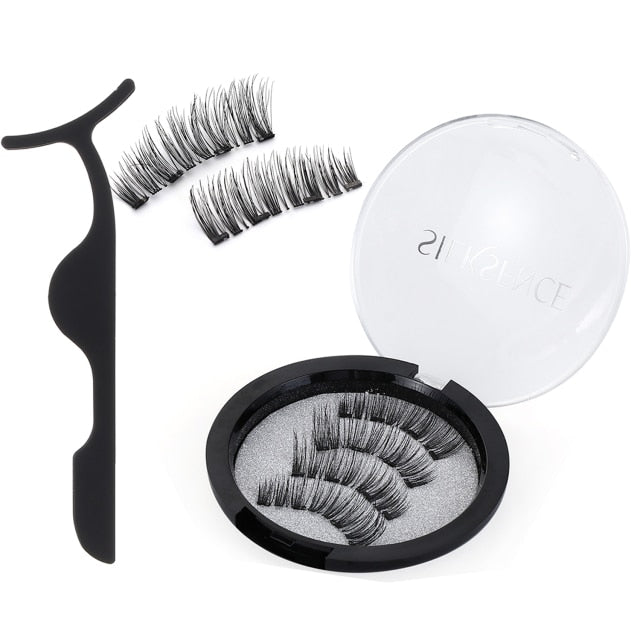 4PCS Dual Magnetic False Eyelashes On Magnets Natural Lashes