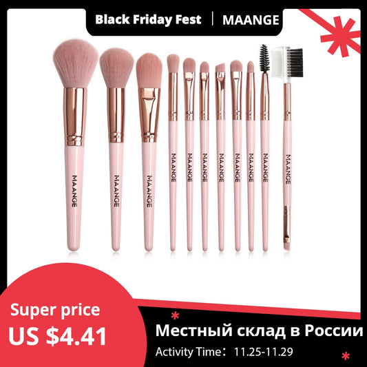 MAANGE Makeup Brushes Pro Pink Brush Set Powder EyeShadow