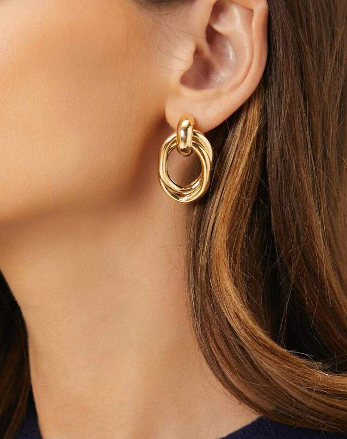left side gold plated earrring