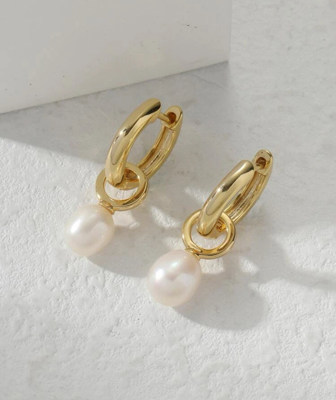 Pearl Earrings for Women 14K Gold Plated Freshwater Cultured Baroque Pearl drop Earrings Gold Pearl Earrings