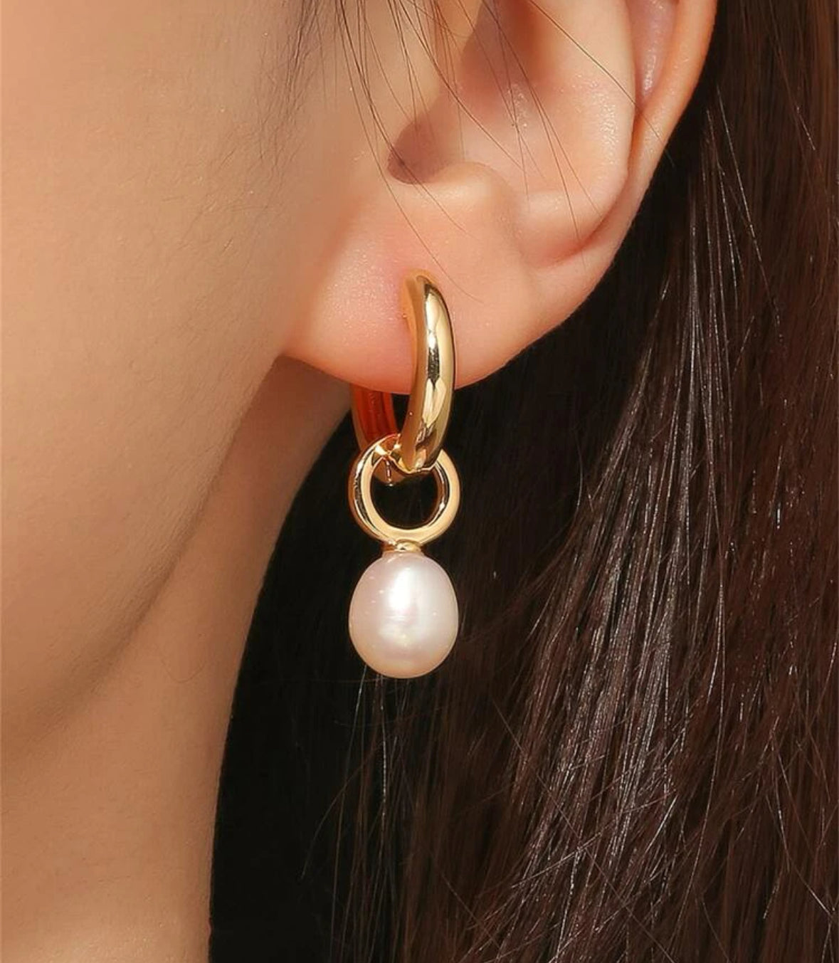 Pearl Earrings for Women 14K Gold Plated Freshwater Cultured Baroque Pearl drop Earrings Gold Pearl Earrings