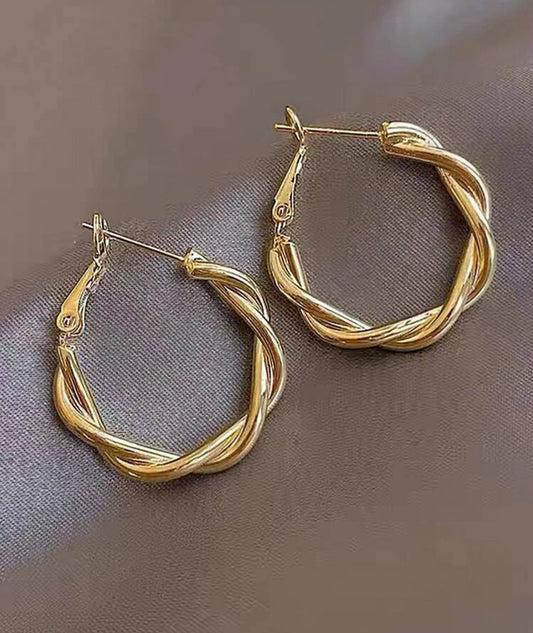 Layla twist gold plated earrings