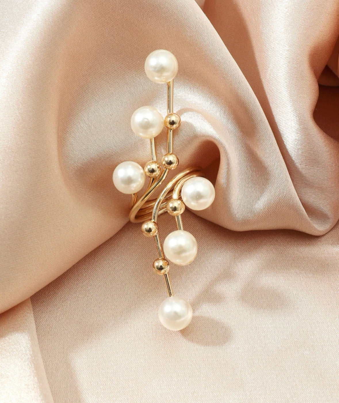 Pearl ring, Freshwater round pearl, Genuine pearl.