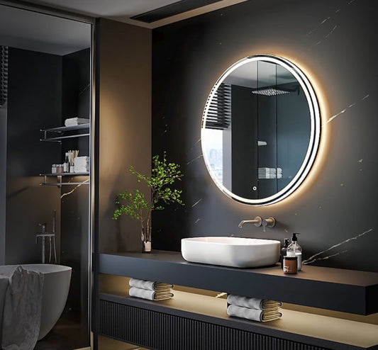 24 inch LED Round Bathroom Vanity Mirror, Anti-Fog Dimmable Lights