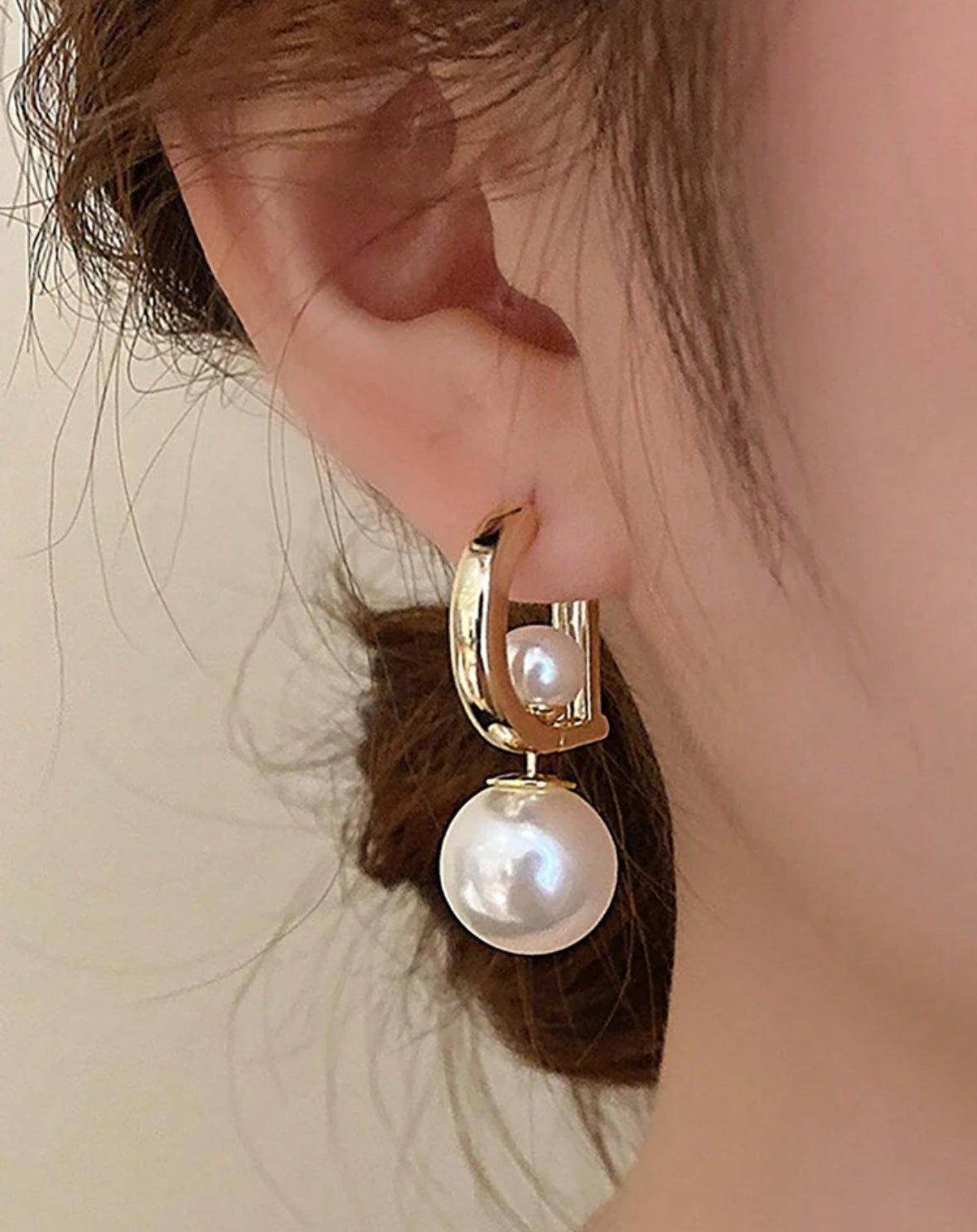 Initial Stud Earrings for Women Girls 14K Gold Plated Alphabet Letters Pearl Earrings.