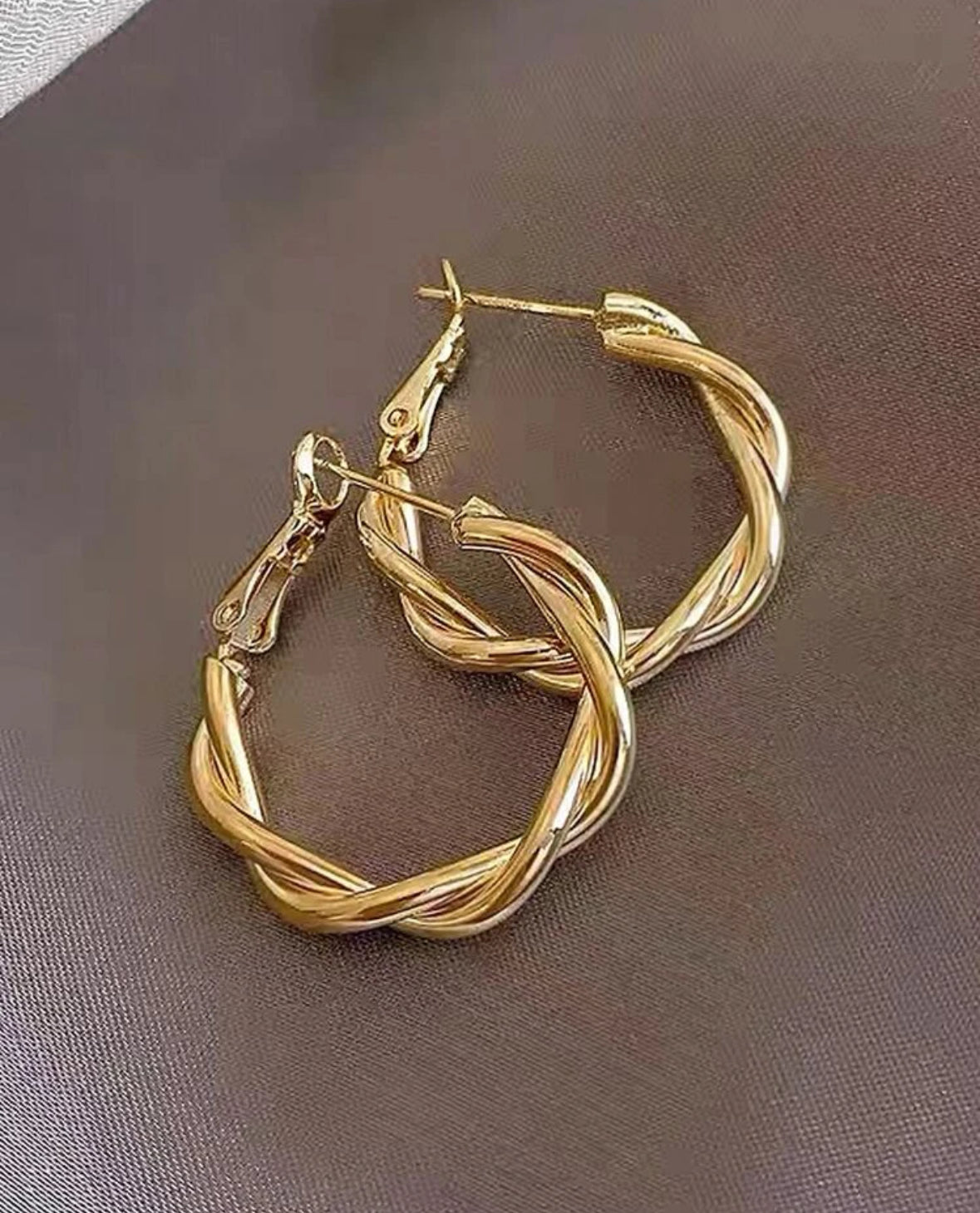 Layla twist gold plated earrings