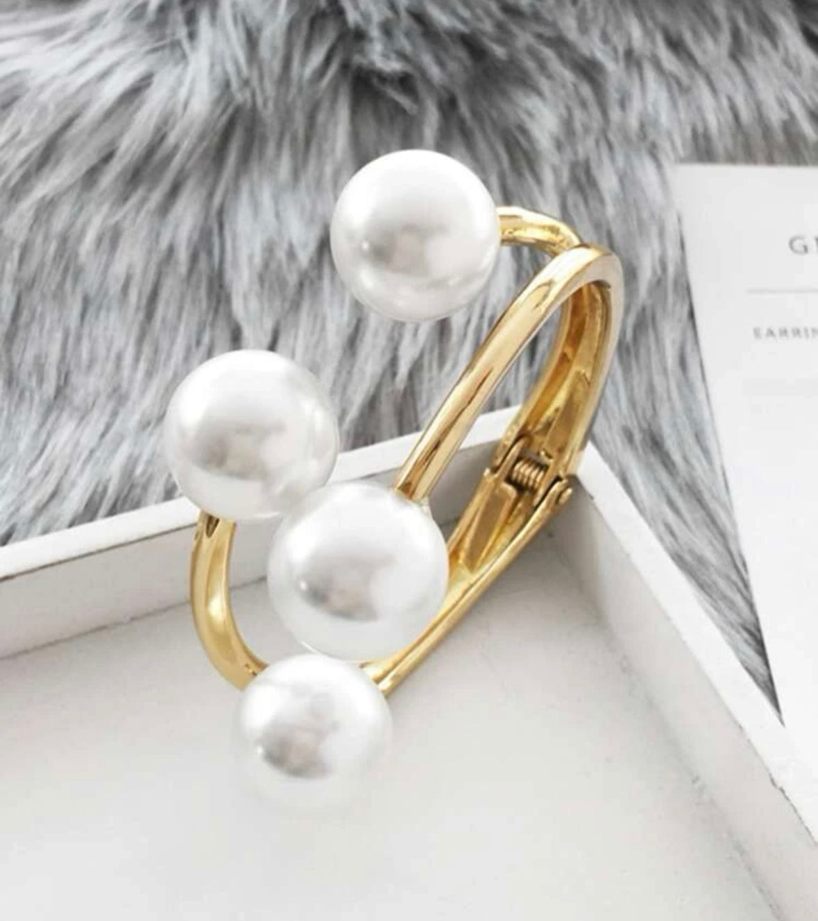 Unique Design  Pearl Elegant Cuff Bracelet
