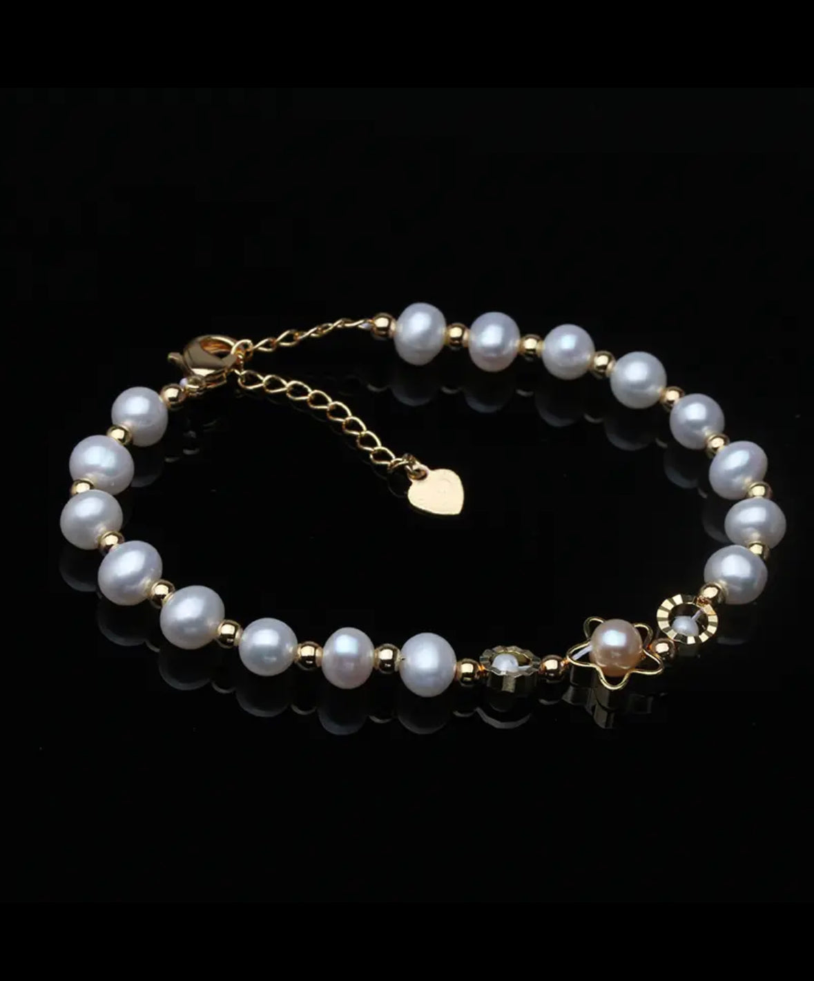 100% real freshwater round pearl bracelets.