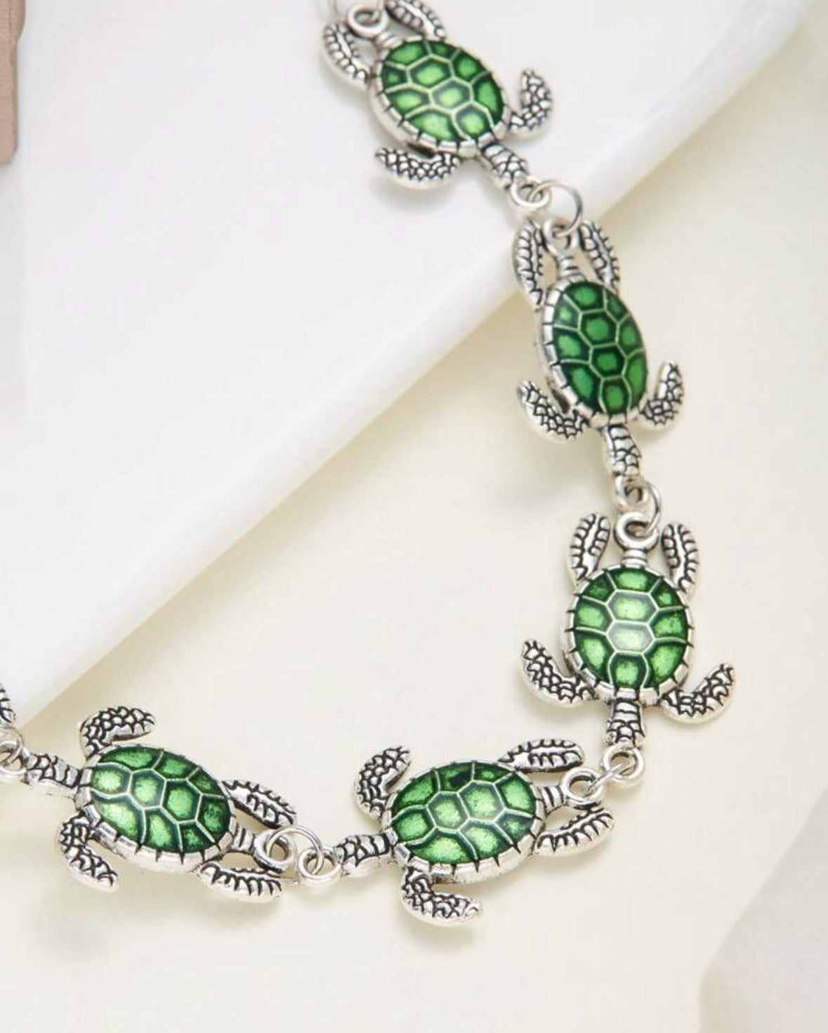 Mystical Nature Inspired Turtle Charm Chain Link Bracelet