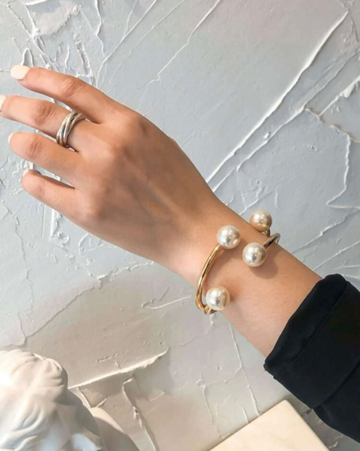 Unique Design  Pearl Elegant Cuff Bracelet